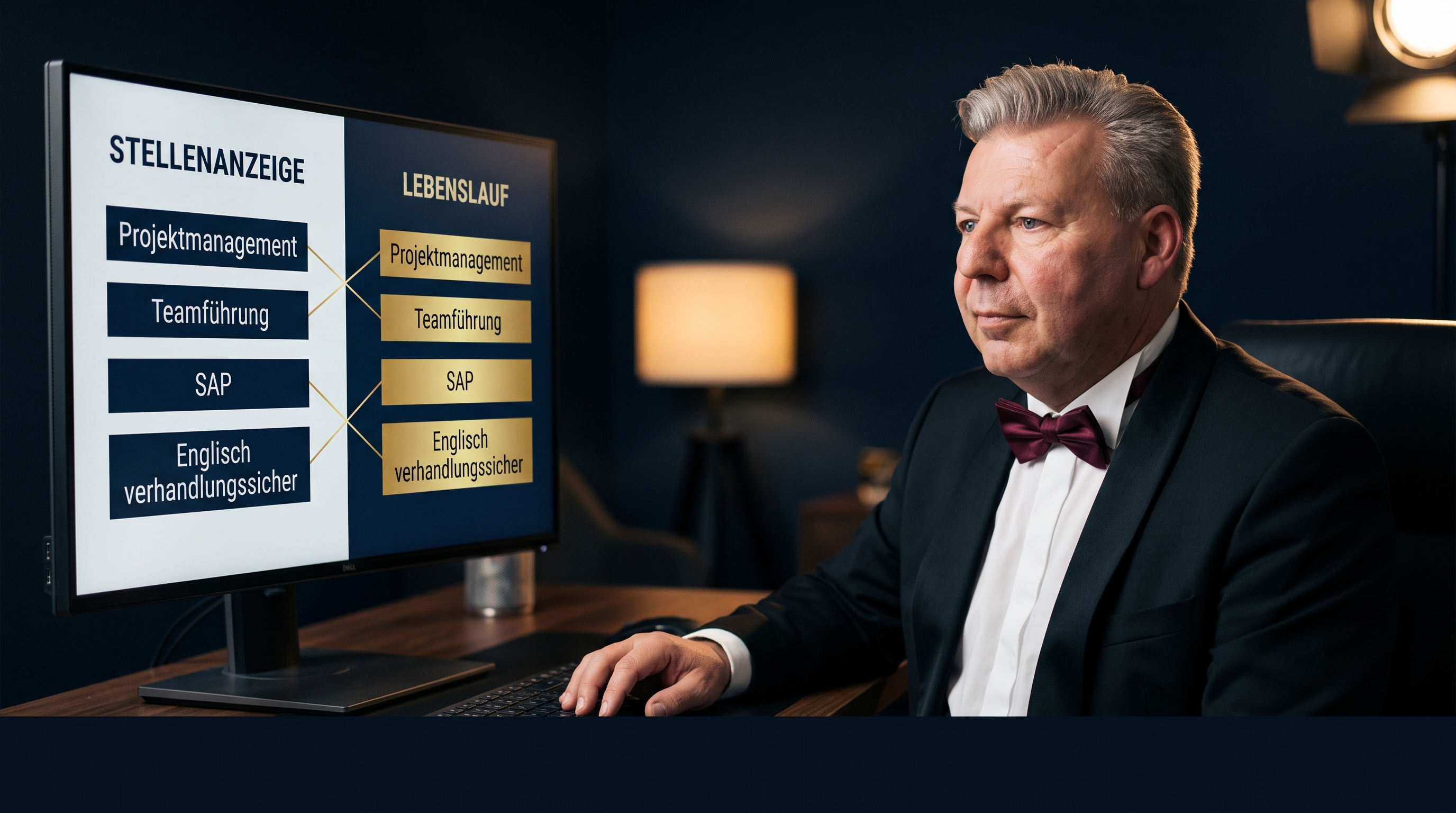 Keyword Matching im Lebenslauf – René Winkler vergleicht Stellenanzeige und Lebenslauf am Bildschirm